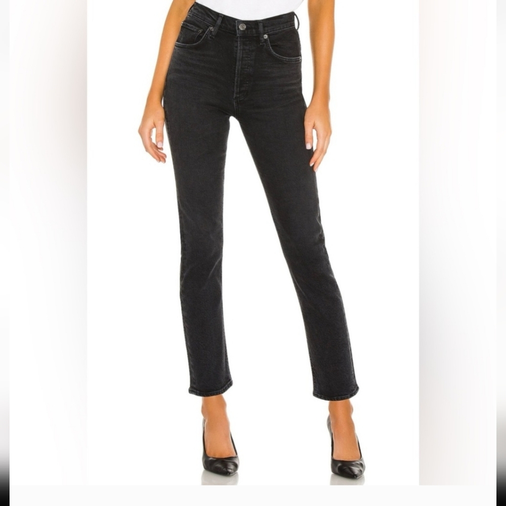 Agolde Riley Jeans High Rise Straight Crop Leg - Picture 3 of 16